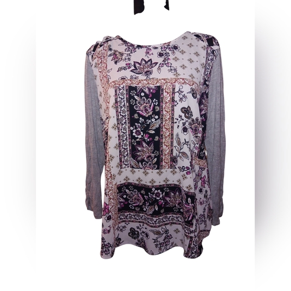 Maurices Floral Patchwork Long Sleeve Top - Picture 1 of 2